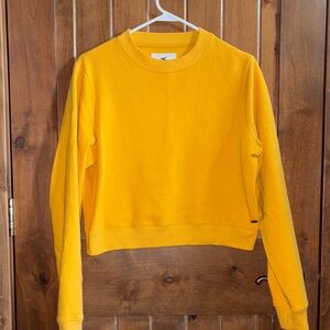 Hollister Golden Yellow crop crewneck sweatshirt